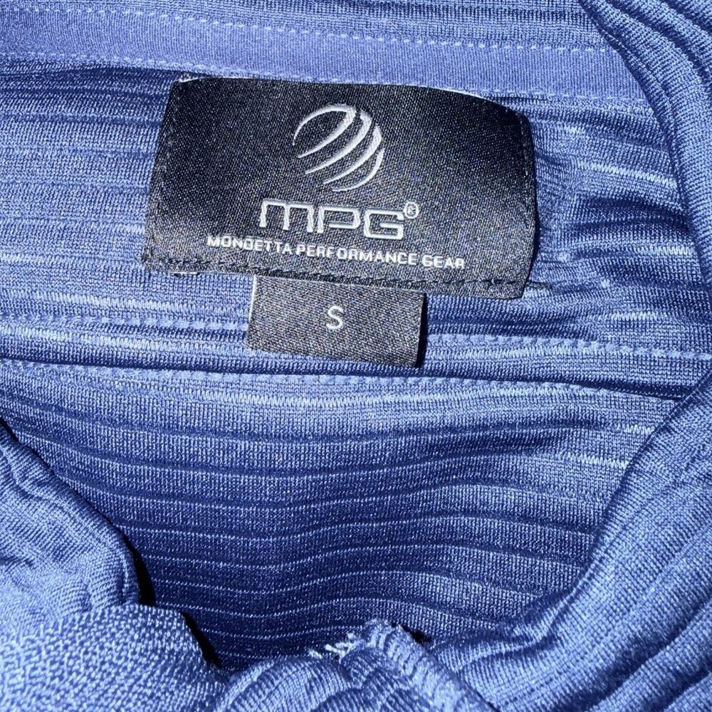 New MPG Mondetta Performance Gear Long Full Zip Ribbed Jacket Blue Women Size S - Picture 8 of 8